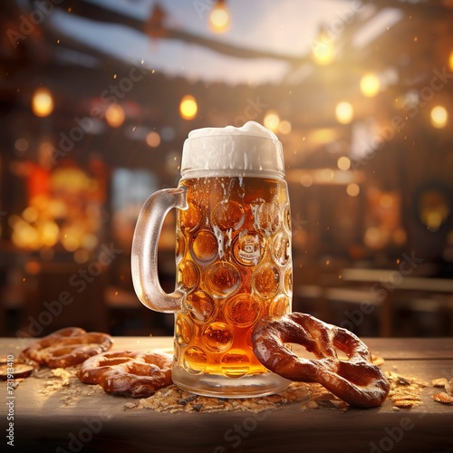 Ein Ma  krug mit Bier