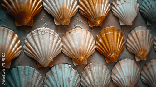 close up of seashells on the beach