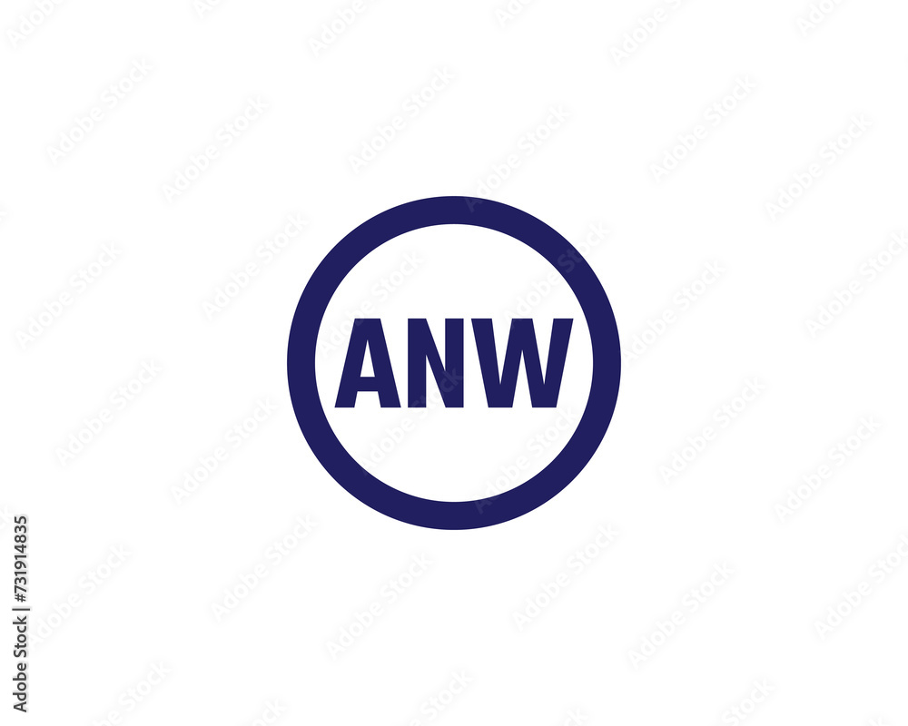 ANW logo design vector template ANW logo design vector template