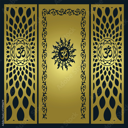 Om Jali design, Om cnc cut jali, corian jali for Temple Mandir door Window etc.