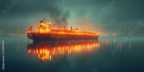 A Massive Tanker Carrying Liquid Gold Directly From An Oil Field. Concept Wildlife Conservation Efforts, Sustainable Fashion, Adventure Travel, Home Gardening, Mindfulness Meditation