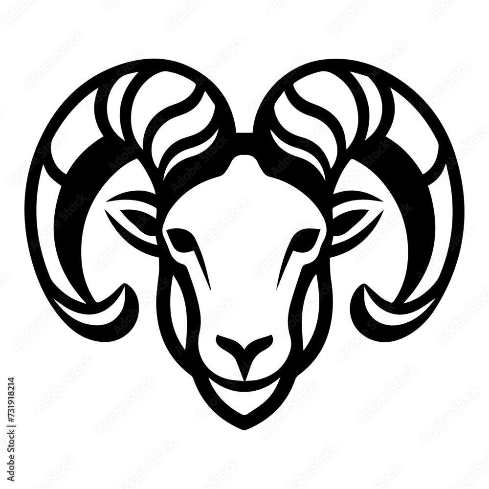 Mountain Goat Flat Icon Isolated On White Background Mountain Goat Flat Icon Isolated On White Background