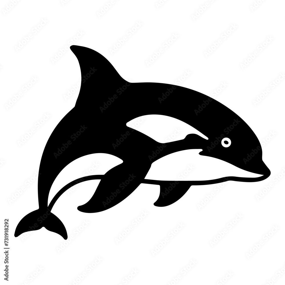 Dolphin Flat Icon Isolated On White Background Dolphin Flat Icon Isolated On White Background