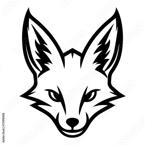 Fennec Fox Flat Icon Isolated On White Background