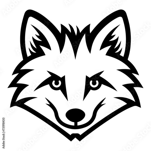 Arctic Fox Flat Icon Isolated On White Background