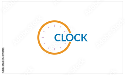text clock logo vector illustration, creative   clock logo.