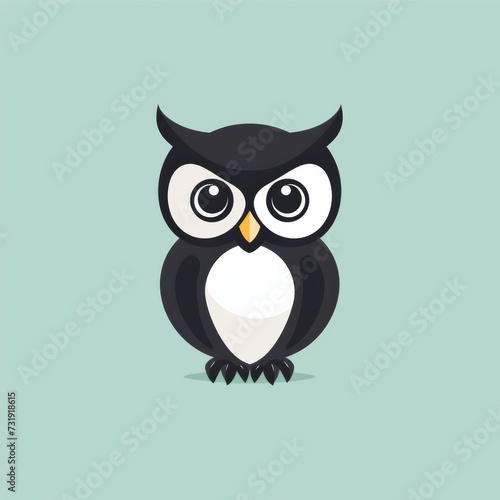 Black And White Owl Logo With A Sleek Modern And Minimalist Design. Concept Modern Owl Logo, Minimalist Design, Black And White, Sleek Aesthetics © Ян Заболотний