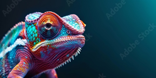 Chameleon Rocking Shades In A Vibrant And Playful Wildlife Moment. Concept Rainbow Sunset Over A Beach, Smiling Friends Dancing In The Rain, Adventure Hiking In The Mountains