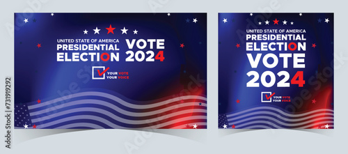 Set Of Vote 2024. Presidential election day in united states. Election 2024 USA. Political election campaign banner. background, post, Banner, card, poster design with Vote day November 5 US