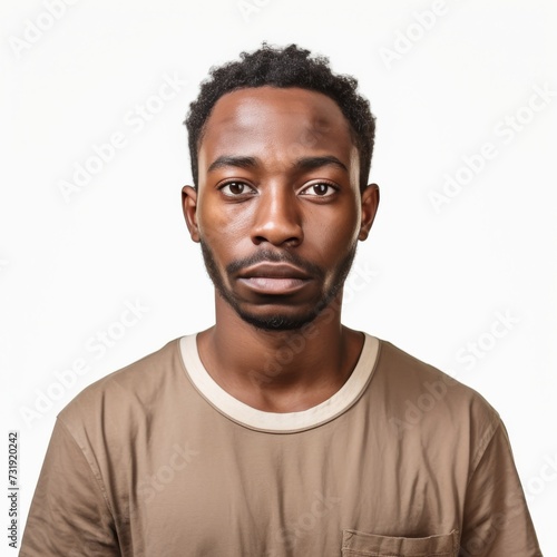 Portrait of a young adult man for identity verification or modeling industry