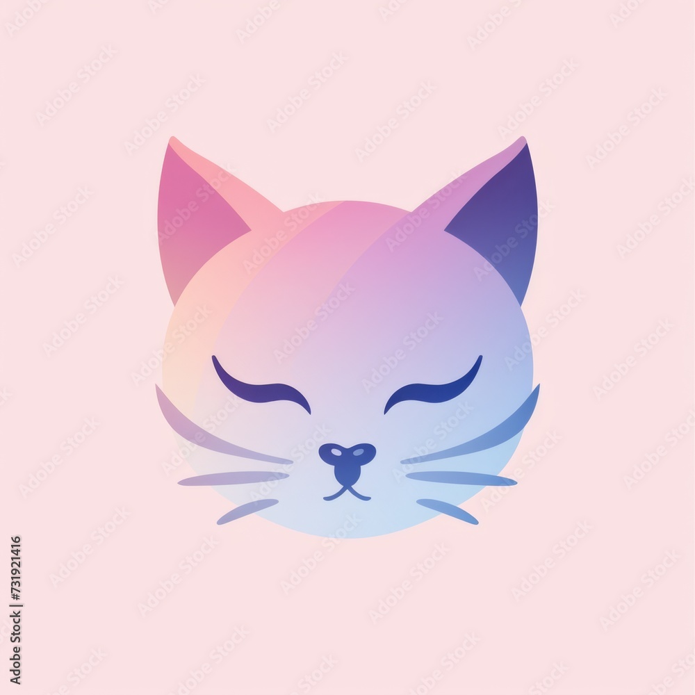 Sleek And Modern Logo Featuring A Gradient Design And A Cat Motif. Concept Minimalistic Branding, Abstract Animal Logos, Gradient Logo Design, Modern Cat Motif