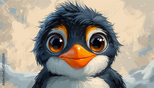 Charming Baby Penguin illustration vector