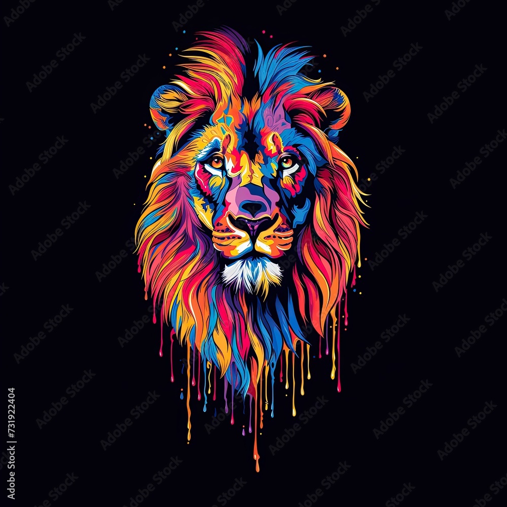 Lion vector graphic Dripping
