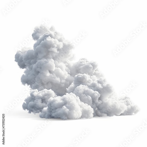 3d render. Shape of abstract white clouds. Cumulus clip art isolated on transparent background, Generative AI