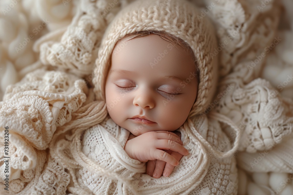 sleeping newborn baby in a basket sleeping newborn baby in a basket