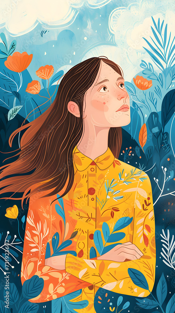 Commercial illustrations celebrating women's resilience and strength in overcoming challenges


