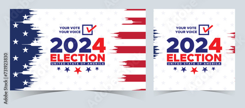 Set Of Vote 2024. Presidential election day in united states. Election 2024 USA. Political election campaign banner. background, post, Banner, card, poster design with Vote day November 5 US
