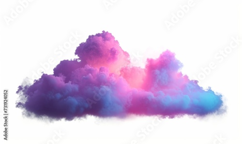 3d render, abstract cloud illuminated with neon light, Generative AI