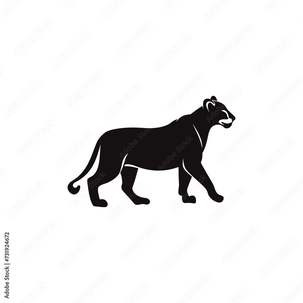 Obraz premium lioness vector silhouette