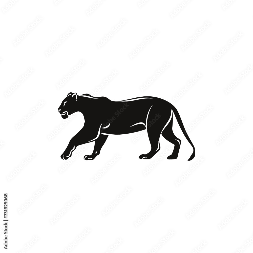 Obraz premium lioness vector silhouette