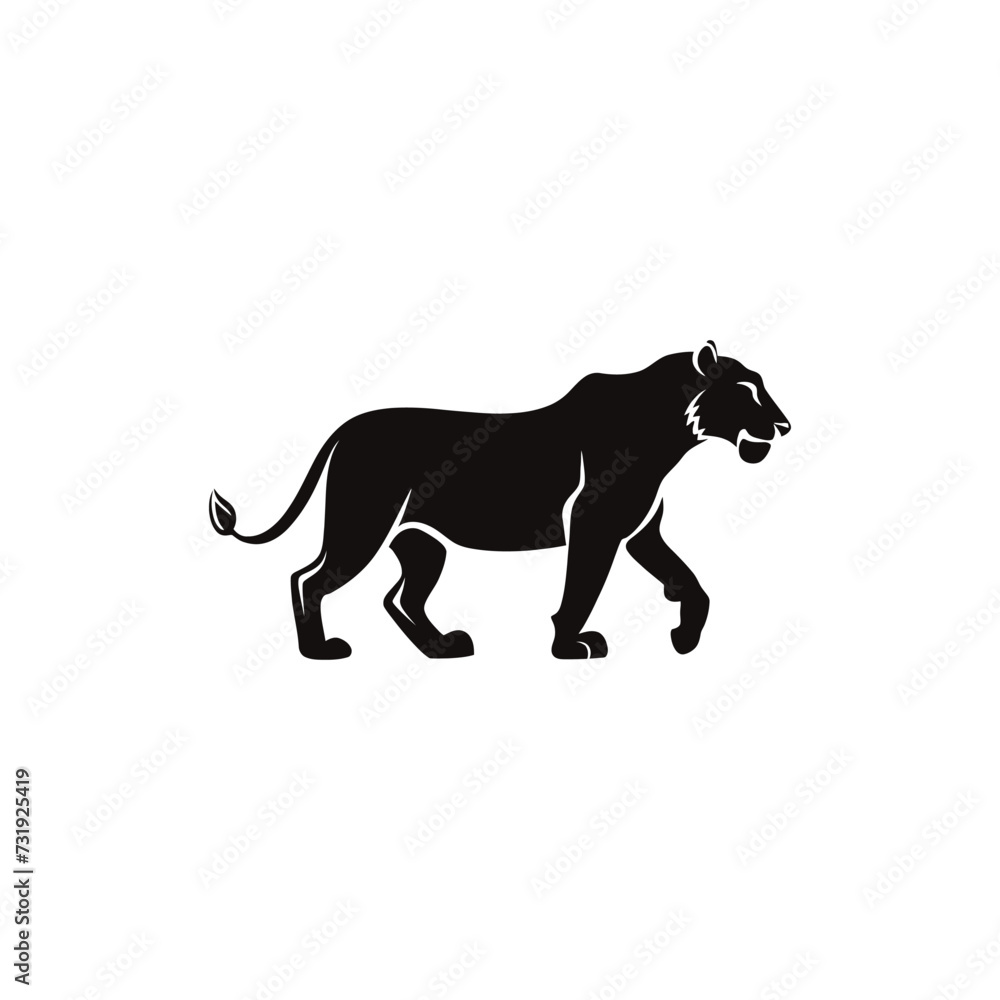 Obraz premium lioness vector silhouette