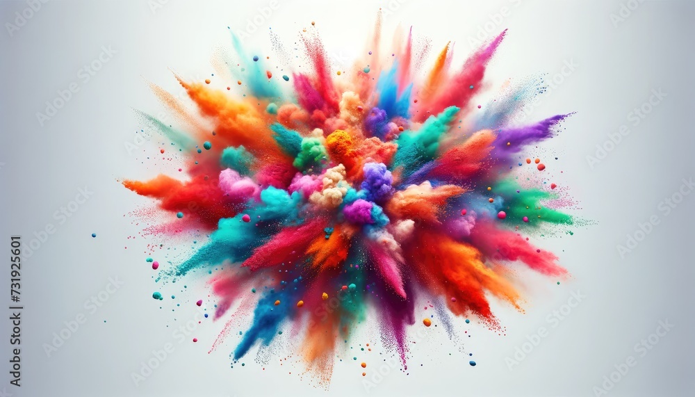 Colorful Celebration: Dynamic Powder Explosion Colorful Celebration: Dynamic Powder Explosion