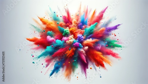 Colorful Celebration: Dynamic Powder Explosion