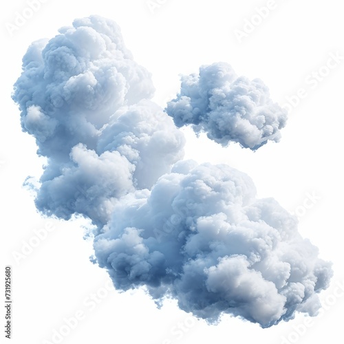 3d render, abstract clouds and cumulus clip art isolated on white background, sky elements, Generative AI