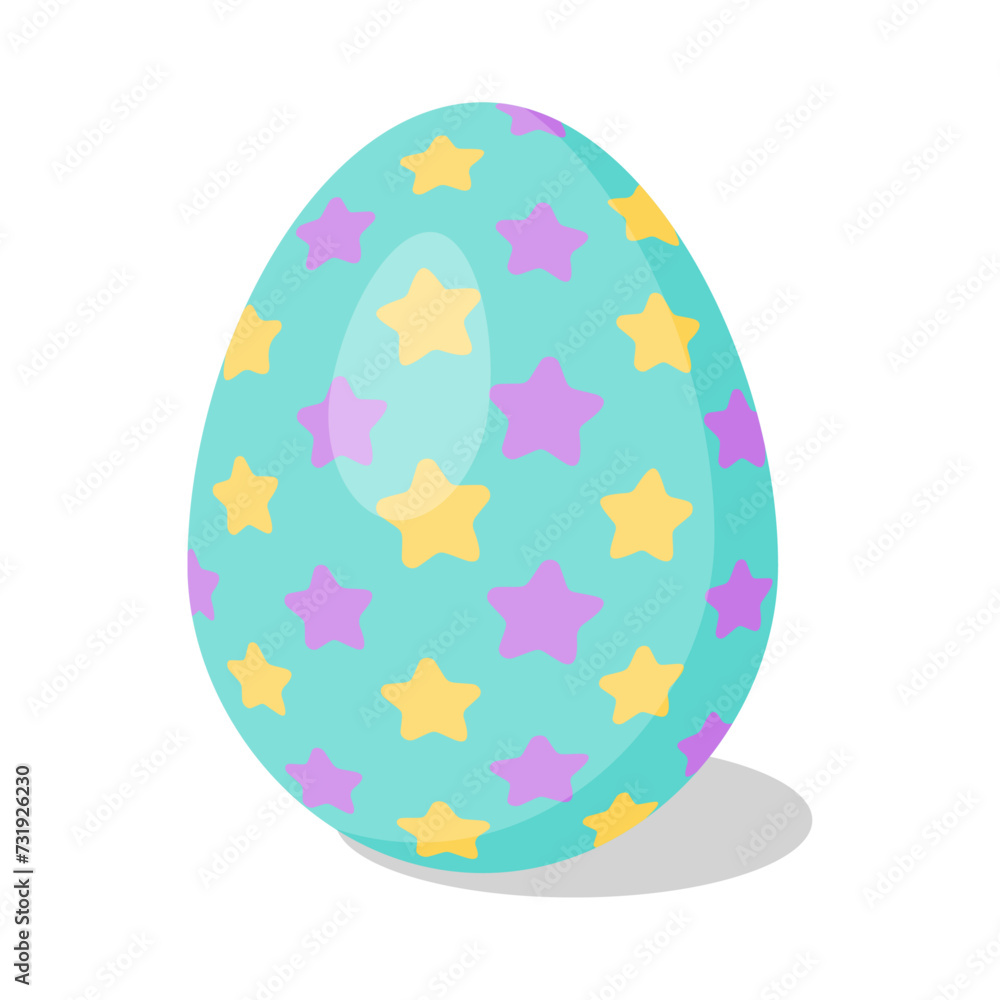 Easter Egg with pattern. Design elements for holiday cards. Happy Easter. Cartoon flat style Vector illustration. Easter Egg with pattern. Design elements for holiday cards. Happy Easter. Cartoon flat style Vector illustration.