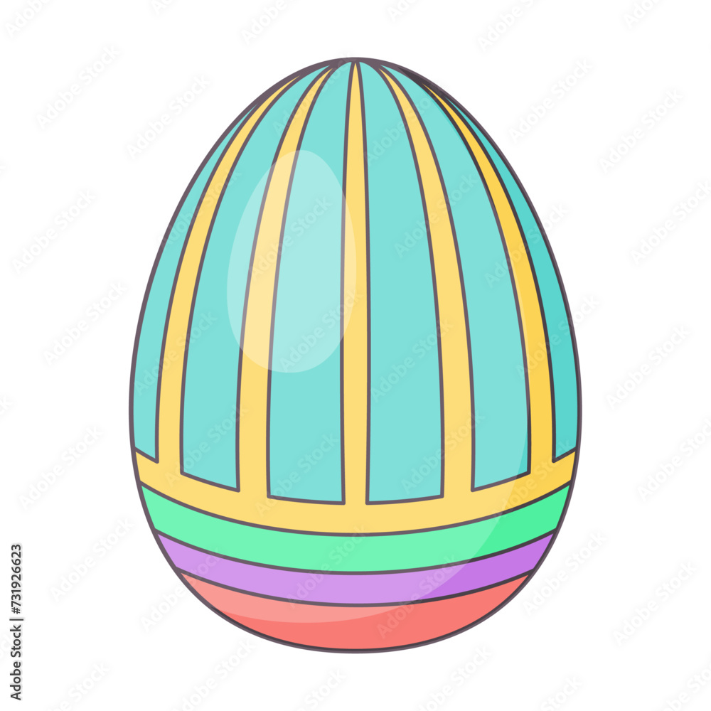 Easter Egg with ornament. Retro Design elements for holiday cards. Happy Easter. Cartoon flat, retro style Vector illustration. Easter Egg with ornament. Retro Design elements for holiday cards. Happy Easter. Cartoon flat, retro style Vector illustration.