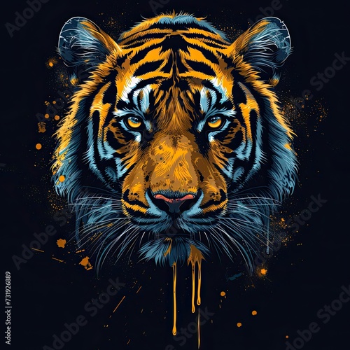 Tiger vector graphic Dripping