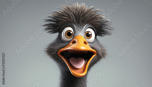 Adorable 3D Animated Emu Avatar photo