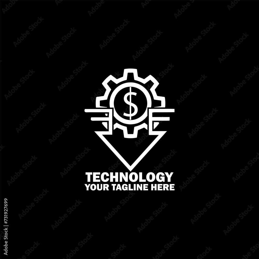 Abstract Initial Logo. White color isolated on Black Background. Technology Branding Logos. Flat Vector Logo Design Template Element icon. Abstract Initial Logo. White color isolated on Black Background. Technology Branding Logos. Flat Vector Logo Design Template Element icon.