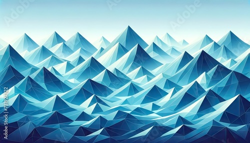 Icy Blue Polygons: Abstract Geometric Landscape