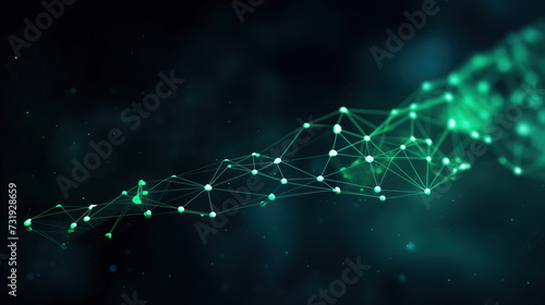 green network connection wallpaper, points and lines connected with link, digital technology photo