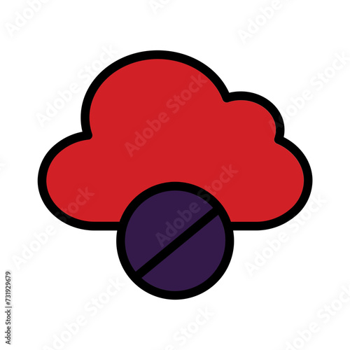 Cloud Cancel Ignore Filled Outline Icon