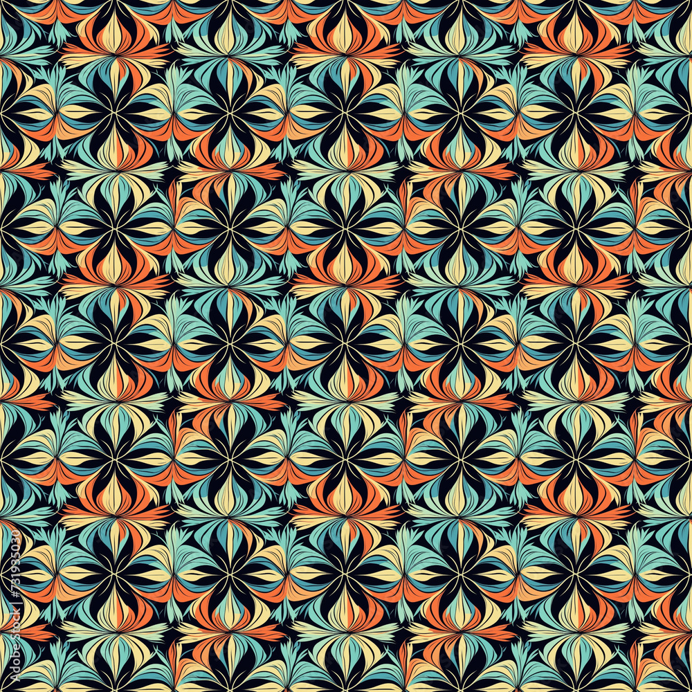 Abstract Colorful Seamless Pattern design, Textile
