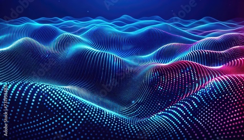 Dynamic Digital Blue Dot Wave Background
