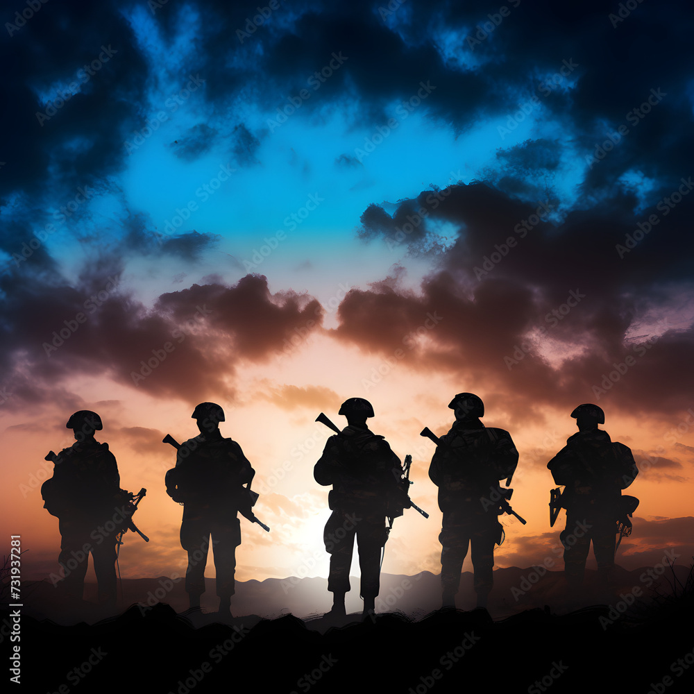 The  soldiers on sunset