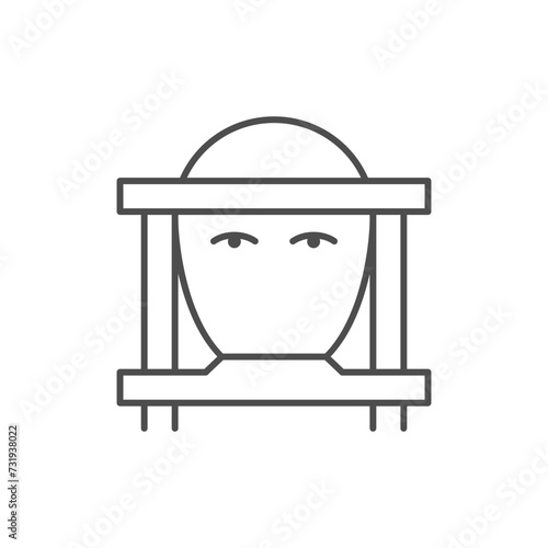 Ophthalmological examination line outline icon