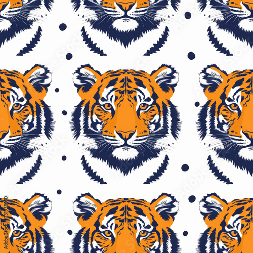 Tiger  Pattern Tile for seamless backgrounds and for filling surfaces in soft colors  ai generated