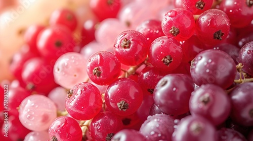a close up of a bunch of berries with drops of water on the berries and the berries in the background. photo