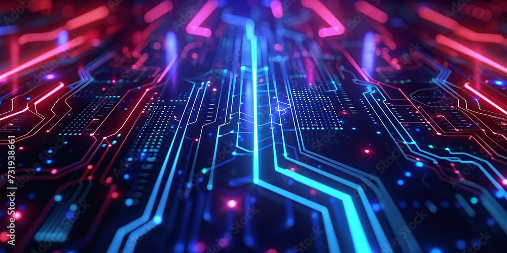 blue neon computer motherboard background, technology design blue neon computer motherboard background, technology design