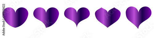 collection of metallic purple hearts