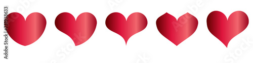 collection of metallic red hearts