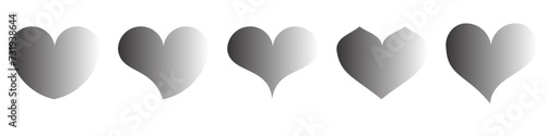 collection of metallic black and white hearts