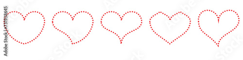 collection of dotted red hearts