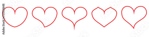 collection of outlined red hearts