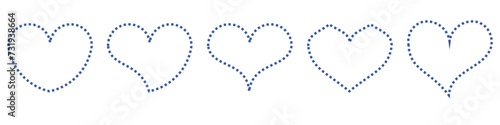 collection of dotted dark blue hearts