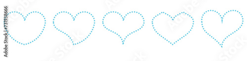 collection of dotted blue hearts